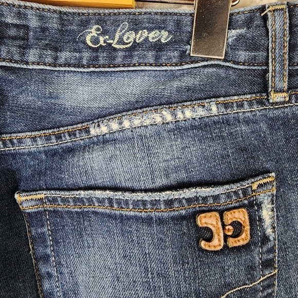 Joes Jeans Ex-Lover Destroyed Distressed Cropped Medium Blue Gemma Wash Size 30 - Picture 13 of 16